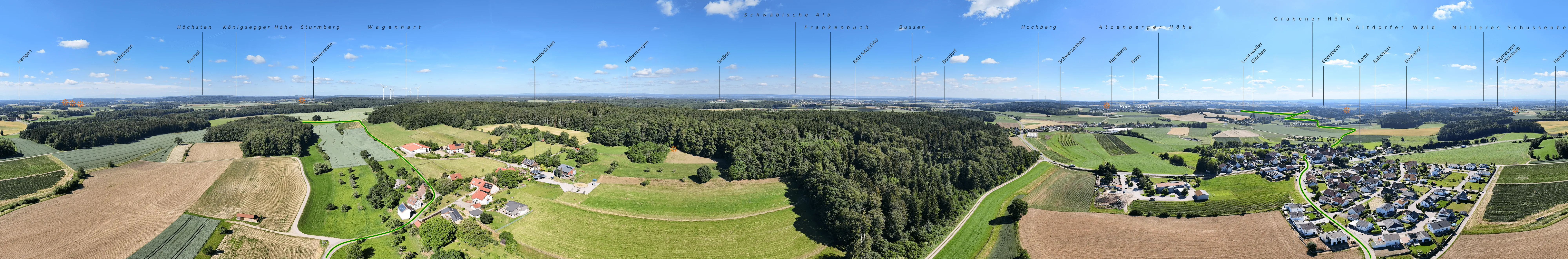 Panorama vom Boms - Rinne, 120 m
