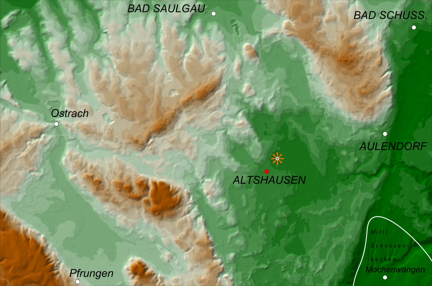 Lagekarte Mittleres Schussenbecken